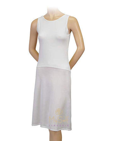 Gemsli FK30839" Cotton Top Nylon Bottom Full Slip myselflingerie.com